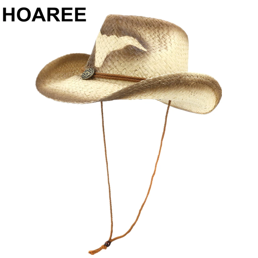 HOAREE Beach Hat Men Summer Panama Cap 