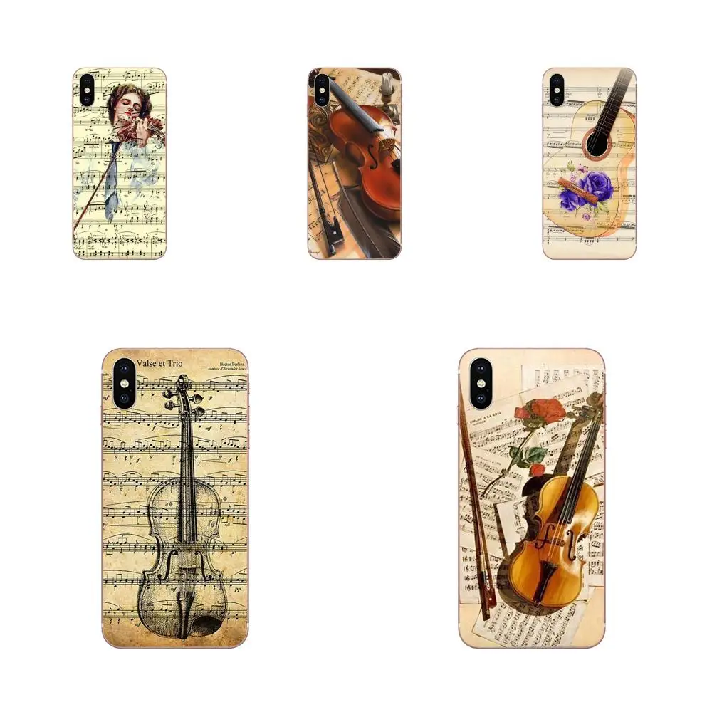 

Music Score Musical Instrument Violin Guitar TPU Capa For Galaxy J1 J2 J3 J330 J4 J5 J6 J7 J730 J8 2015 2016 2017 2018 mini Pro