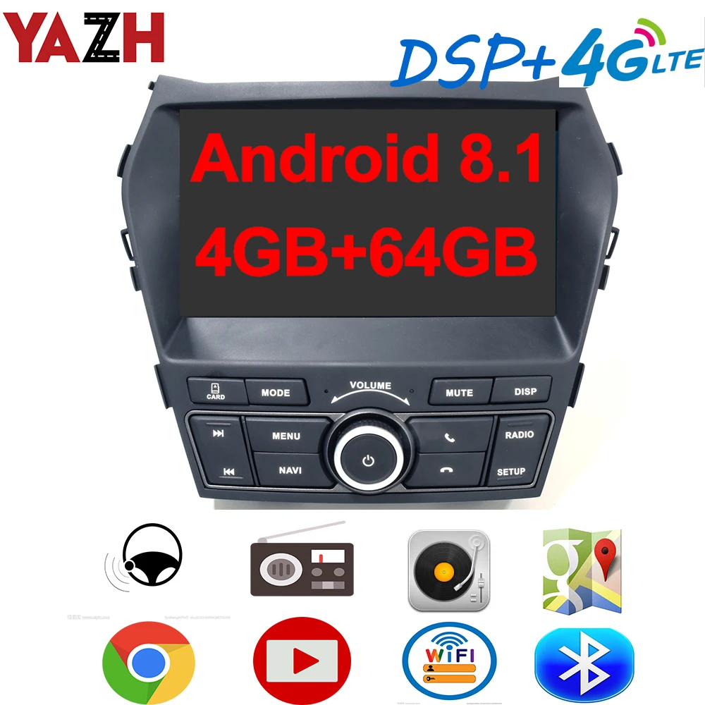 YAZH для Hyundai IX45 Santa Fe 2013 2014 2015 (высокий уровень) автомобильный стерео Мультимедиа с 4
