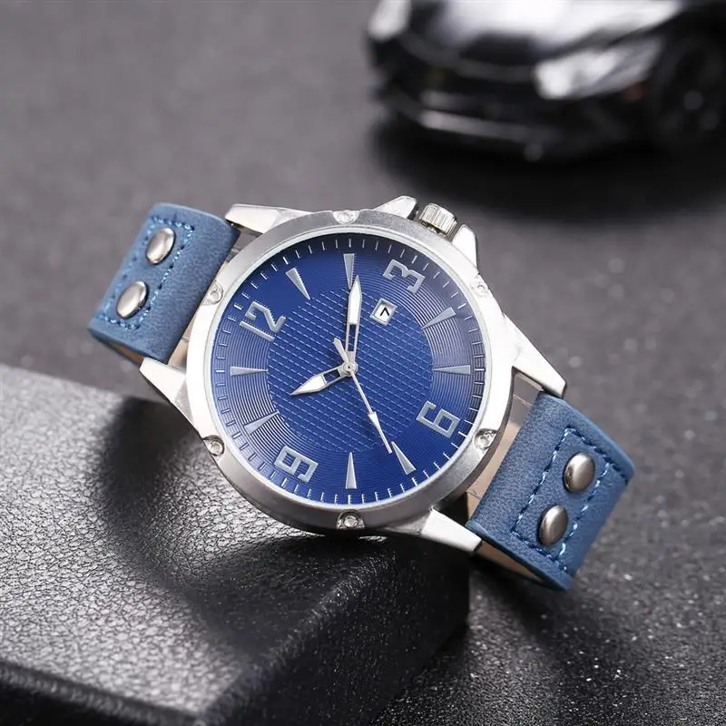 Simple Men Watch Brown Leather Band Stainless Steel Quartz Wristwatch Male Man Fashion Business Watches Date Clock Reloj Hombre