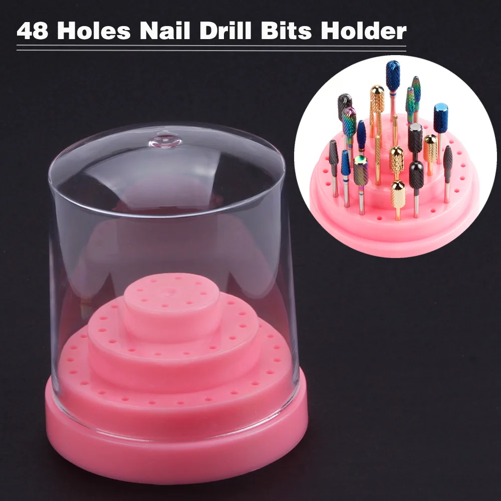 10/14/20/48 Holes Nail Art Drill Bits Holder Nails Milling Cutter Display Container Empty