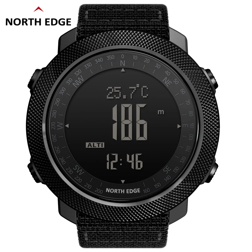 Мужские спортивные часы North Edge, водонепроницаемые цифровые часы с компасом, светодиодный барометр, 50 м|Цифровые часы|   | АлиЭкспресс