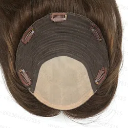 Hstonir Women Toupee Hair Topper Human Wig Hairpieces Crown Flower Hair European Remy Hair Pad Hair Piece TP26