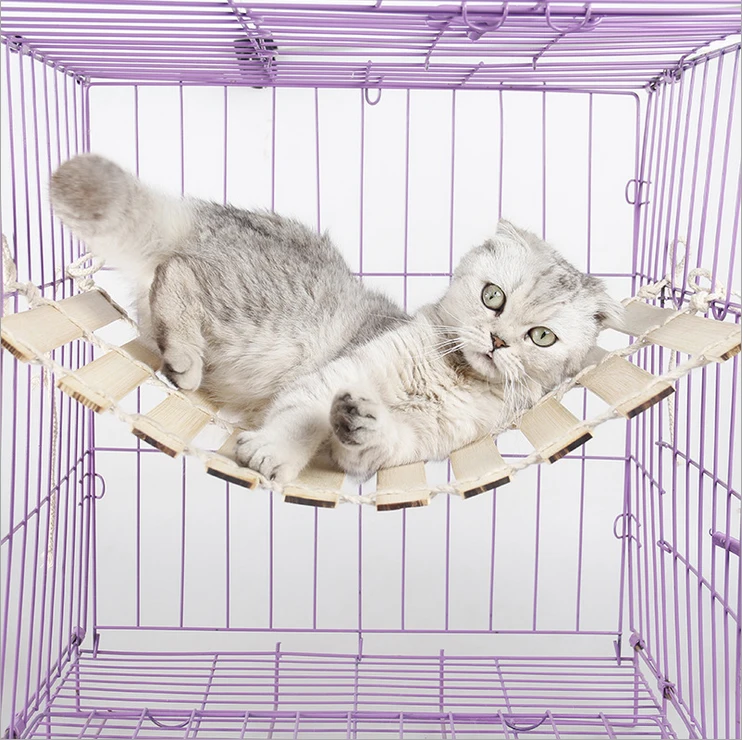Кровати и коврики для кошек, бамбуковый гамак для домашних животных, подвесная кровать для собак и кошек, прикольная летняя Подушка для сна для маленьких животных, аксессуары для клетки 45X35 см