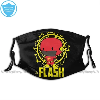 

The Flash Mouth Face Mask Chibi Flash With Electricity Facial Mask Cool Kawai with 2 Filters for Adult