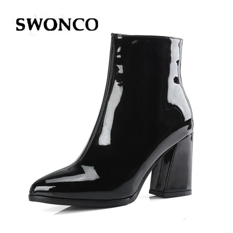 black and silver ankle boots