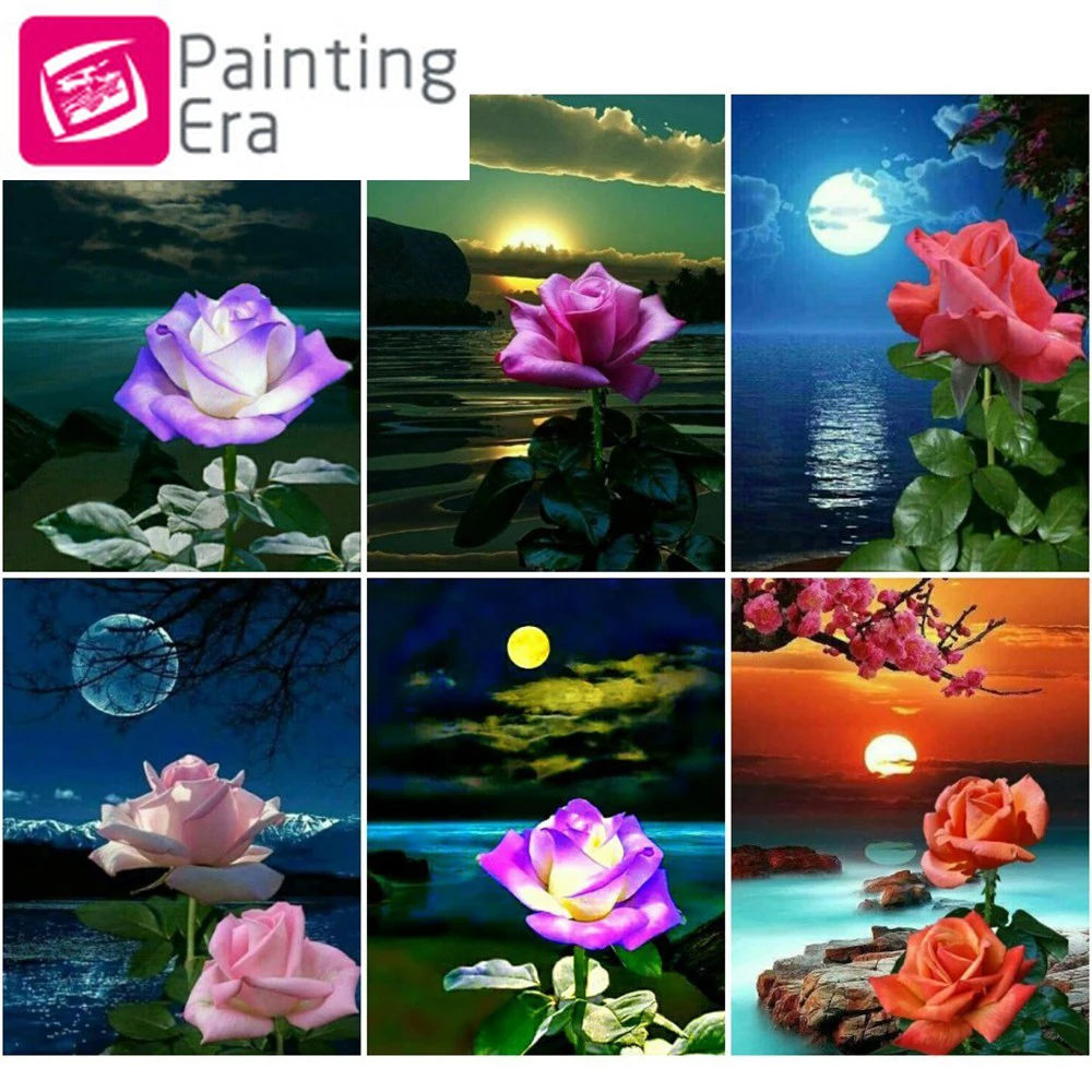 2020 Эра Lotus Moon Lake DIY мозаика полная круглая Алмазная вышивка картина стразы цветок