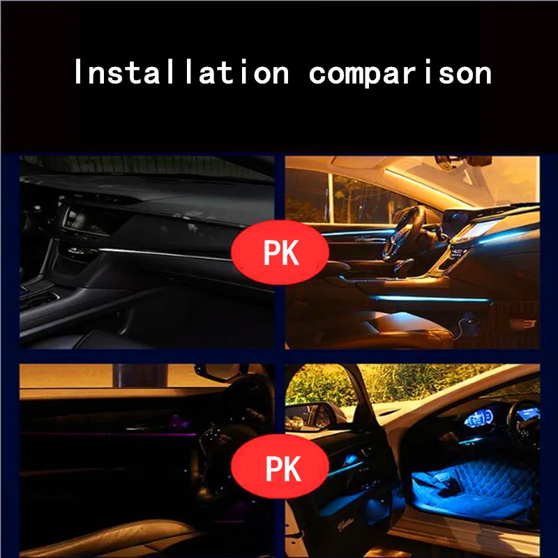 Car LED EL Neon Strip Lights RGB Ambient Light Sound Control With 12V  Cigarette Lighter Auto Interior Decorative Atmosphere Lamp - AliExpress