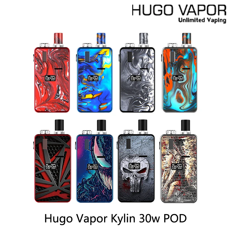 POD-мод HUGO Vapor Kylin 30 Вт с экраном 2 8 мл MTL и стандартной спиралью 1.2ом со встроенным