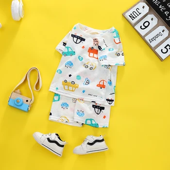 

HIPAC Kids Clothes Baby Suits Short-Sleeve Pajamas Children's Sets Tops Pants Boy Girl Child Print T-shirt Toddler Girl Clothing