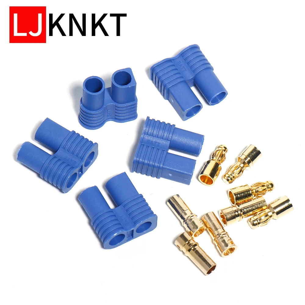 

10pairs EC3 3mm EC5 5mm Male female gold battery connector Model bullet plug Suitable for RC LiPo battery T-plug
