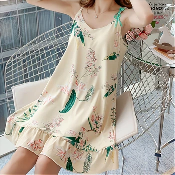 

Women's sexy new silk condole belt nightgown ladies fashion satin nightdress summer girls home clothing gift kawaii eyepatch