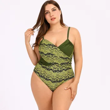 

Women Swimwear Plus Size Bikini Set Print Padded Bra Bikini Split Large Size Body Swimming Suit For Women Beachwear Bikinis