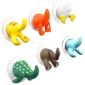 

Lovely Cartoon Animal Tail Shaped Sucker Cup Kitchen Bathroom Wall Hook Key Clothes Holder Wholesale