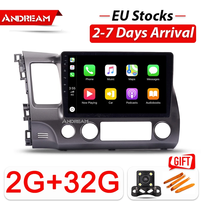 

Andream 10.1" Android 8.1 2G 32G Car for Honda Navigation Head Unit Multimedia for Honda Civic 2004-2011 Bluetooth Stereo Radio