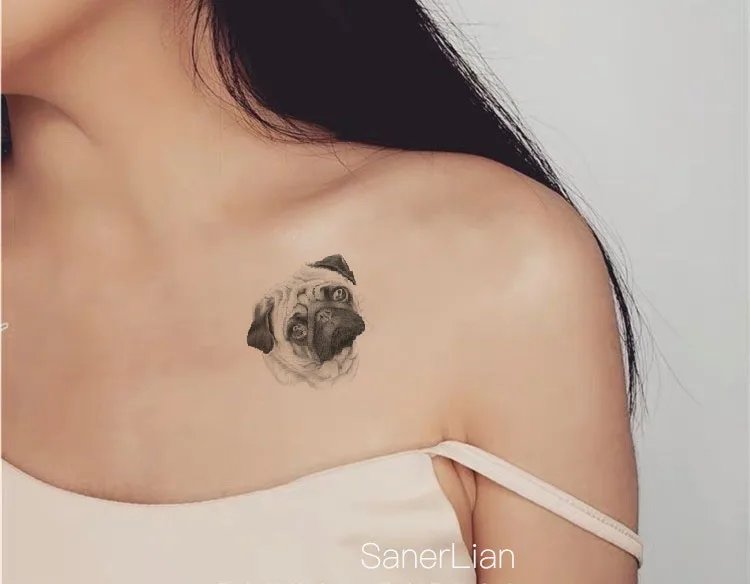 Водонепроницаемые временные фальшивые татуировки наклейки коричневый серый собаки мультфильм дизайн боди-арт инструменты для макияжа