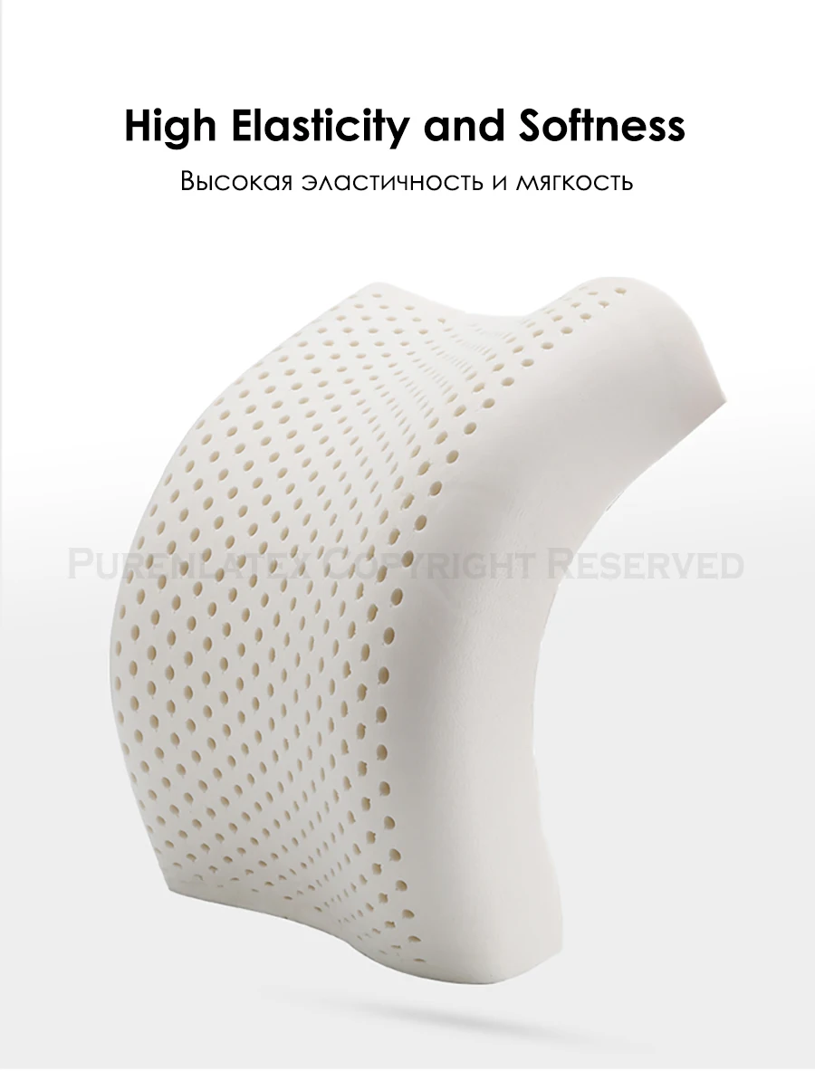 PurenLatex 50x30 Thailand Pure Natural Latex Pillow Spine Neck Protective Student Kid Teenager Cervical Pillow Orthopedic Pillow-xq (10)