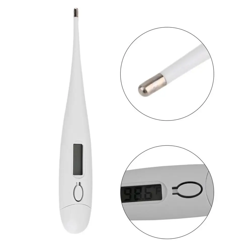

New Seling White plastic case Digital LCD display Household Electronic Thermometer Baby&Child Adult Temperature Gauge
