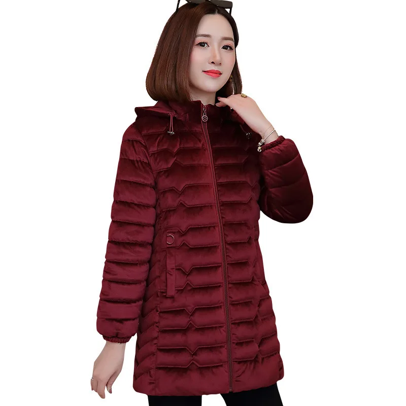 

High quality cotton clothes,Medium and Long Size Cotton-padded Jacket,Women's Korean Version of Slim Cotton-padded
