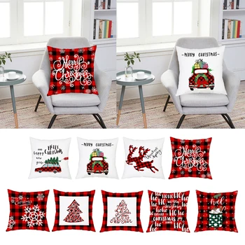 

Cushion Covers 45x45cm Christmas Sofa Square Cushion Pillowcase Festival Decor