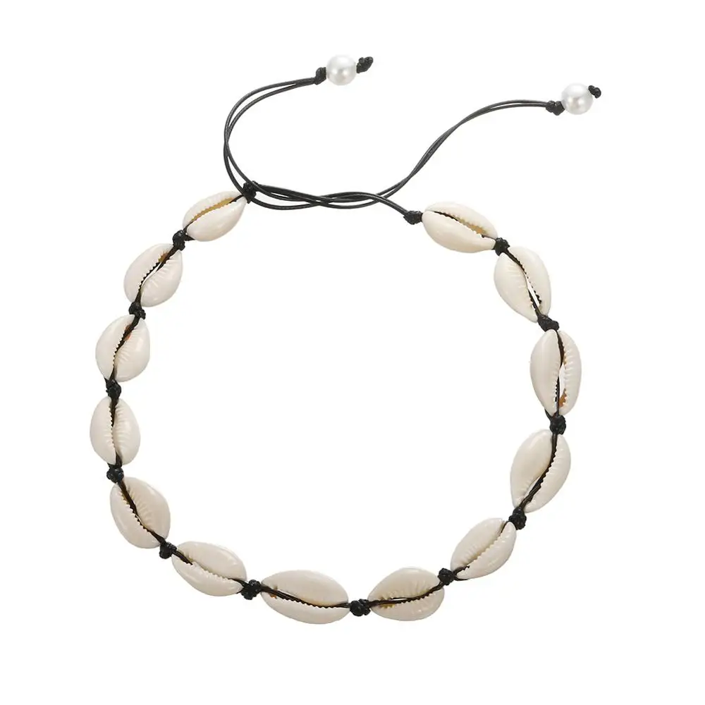 Necklace Style 6 Летнее белое ожерелье-чокер в виде раковины для женщин, браслеты из морской раковины, веревка, цепочка в виде раковины, Пляжное ожерелье для женщин, девушек, богемное ювелирное изделие - Окраска металла: Necklace Style 6