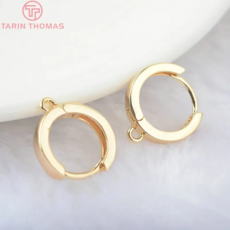 Hoop Earring-Clip Jewelry Making-Findings Brass DIY Gold-Color High-Quality 17x15mm 6PCS