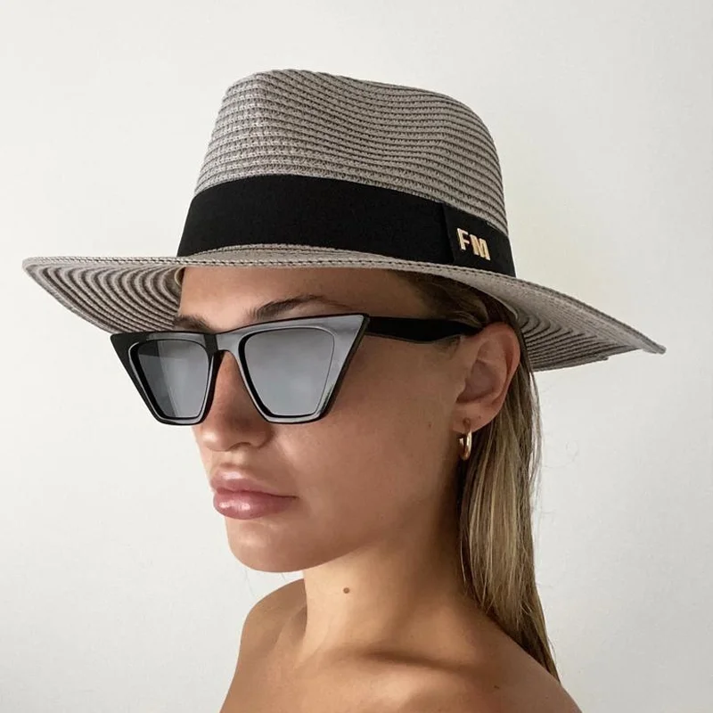 Cappello da sole personalizzato in paglia floscio con nome mentale iniziali cappelli  personalizzati da spiaggia fedora per donna donna adulti in viaggio -  AliExpress Apparel Accessories
