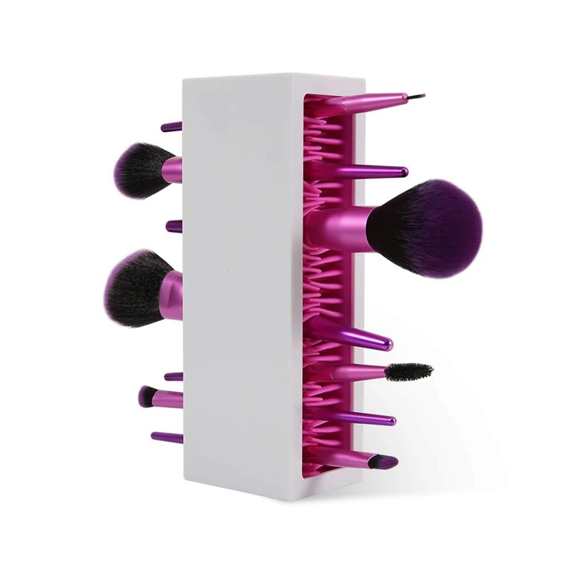 

5Pcs Makeup Brush Storage Holder Organizer Professional Silicone Air Drying for Countertop Display Container Makeup Brushes