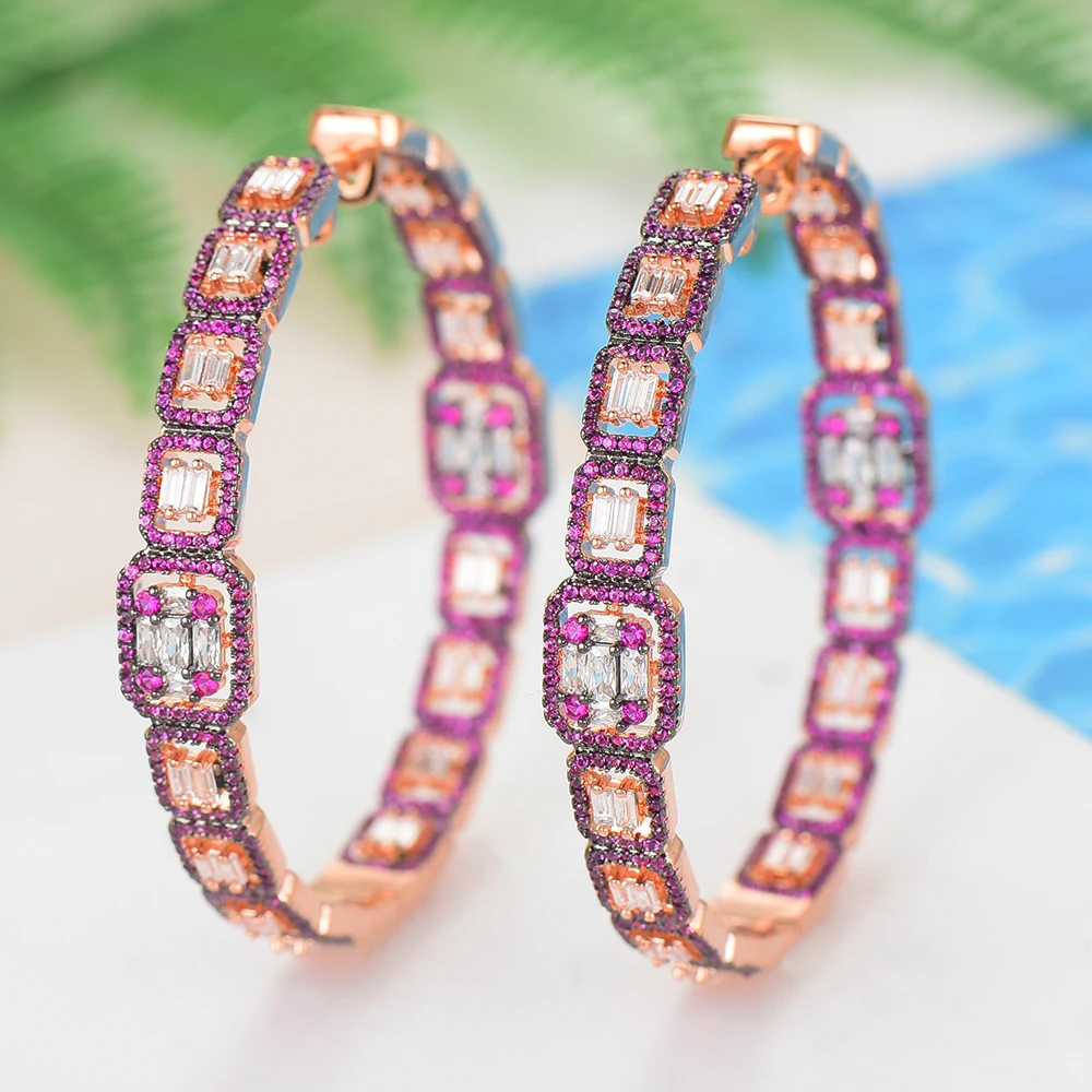 

GODKI Jimbora Brand Trendy Luxury Statement Hoop Earrings For Women Wedding Cubic Zircon CZ Dubai Bridal Earring Fashion Jewelry