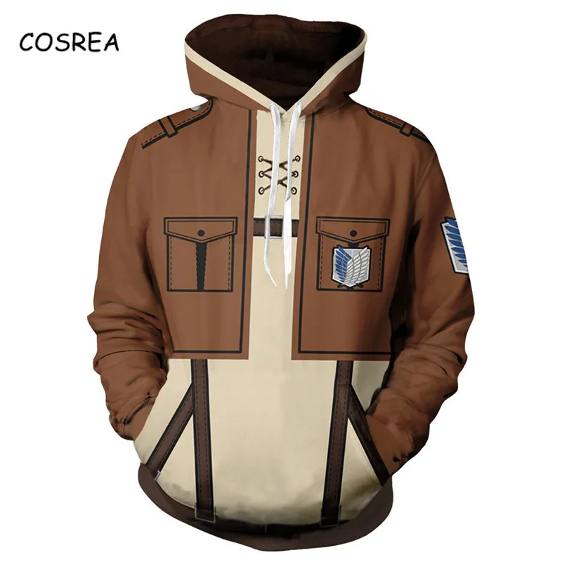 Attack on Titan Cosplay Shingeki No Kyojin Attack on Titan Jacket Anime Costumes Coats Survey Corps Logo Attack on Titan Hoodie cowboy halloween costume