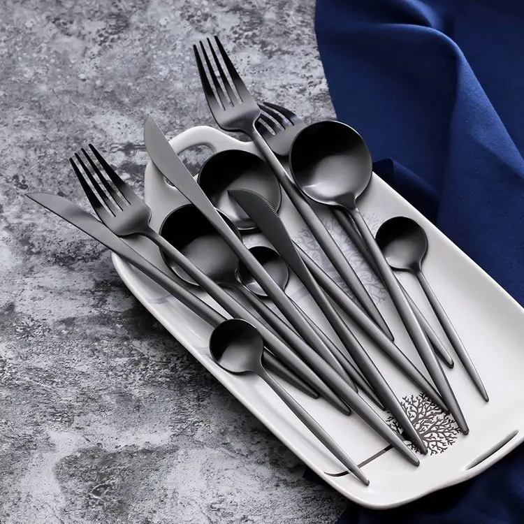 Morgiana набор столовых приборов с черным стейком и фруктами, домашняя Свадебная посуда из нержавеющей стали, набор столовых приборов, вилка, ложка, нож