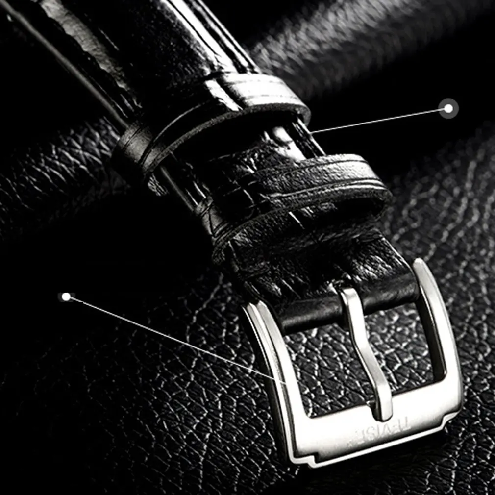 TEVISE Модные мужские двойной дисплей квадратный кожаный ремень отображение даты световой указатель портативные Мужские механические часы