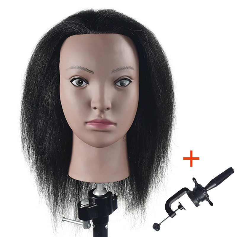

Afro 14" Professional Female Training Head with Human Hair Mannequin Head for Hairdressing Cosmetology Salon Tools