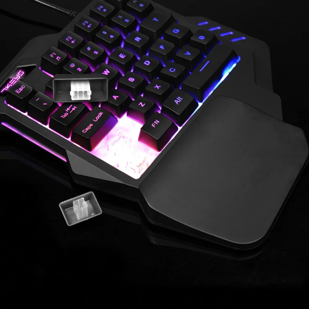  One-handed Keyboard Game Artifact Mechanical Left Hand With Support Game Backlit Keypad For Game LO