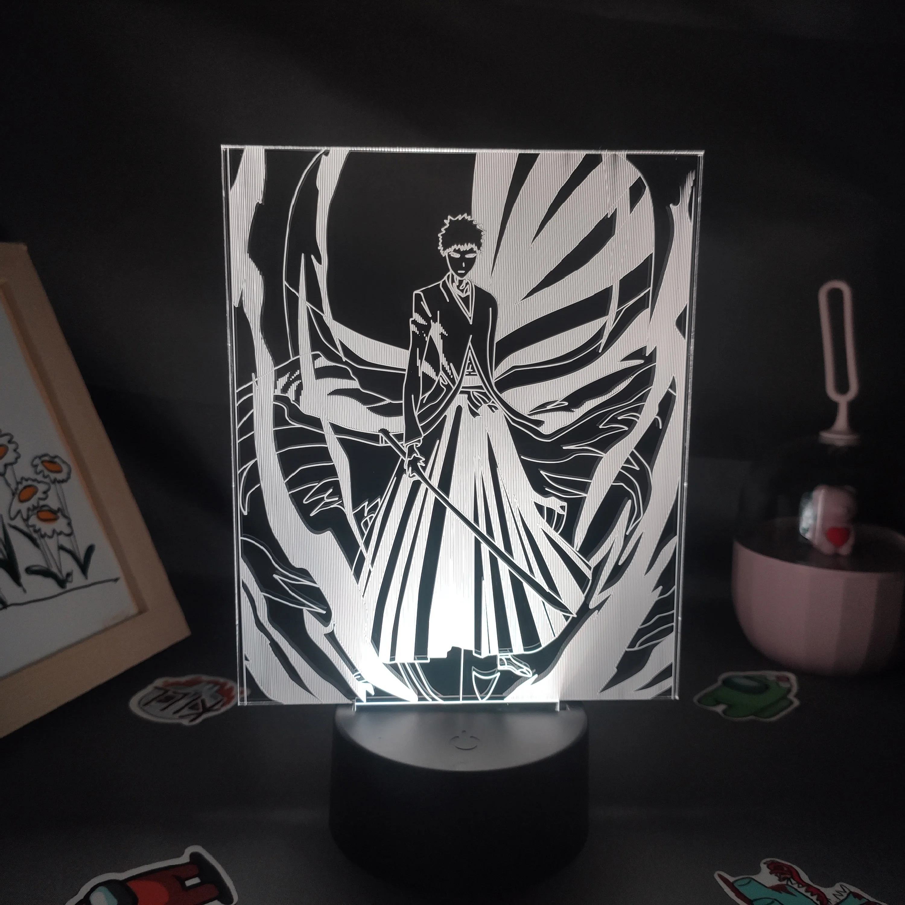 Bleach Anime Figure Kurosaki Ichigo Shikai 3D Led Manga RGB USB Night Lights Birthday Gifts For friends Bedroom Table Decoration night stand lamps