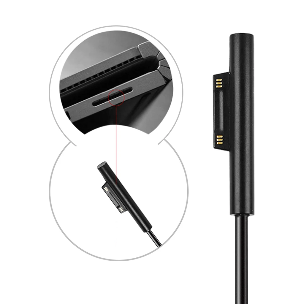 15V/4A USB-C Charging Cable Compatible with Microsoft Surface Pro 7 / 6 / 5 / 4 / 3 Laptop Female Type-C Connector Cord