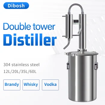 

Family Brewing Distiller 304 Stainless Steel Twin Towers cooling coils with Thermometer Brewing Equipment Brewing Brandy Vodka