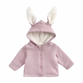 

Newborn Baby Girls Jacket and Boys Fleece Coat Outerwear for Children Clothes Hooded Kids Thick Jackets Toddler Bunny Ear Coats