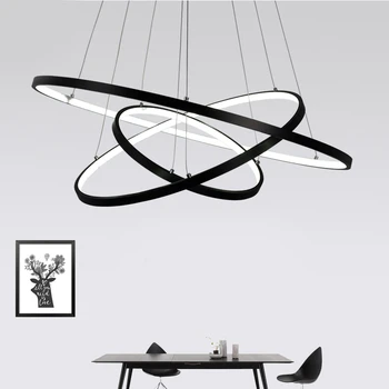 

Led-Pendant-Lights Fixtures Circle-Rings yeelight Dining-Room Living Aluminum White Black Golden-Coffee Modern for 4/3/2/1