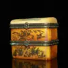 Rare Small Unique Vintage Antique Camel Bone Plum Trinket Jewelry Box 6
