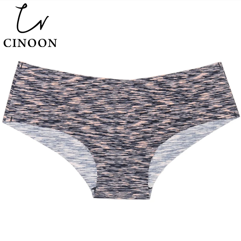 

CINOON Hot Sale Women's Panties Sexy Printing Underwear Ice Silk Briefs Quick-drying Underpants Softe Seamless Intimate Lingerie