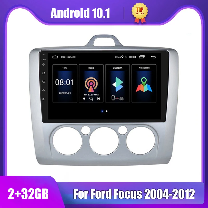 Автомагнитола 2DIN 9 дюймов Android 11 мультимедийный плеер 1024*600 для Ford Focus 2004 -2012 Mirror Link
