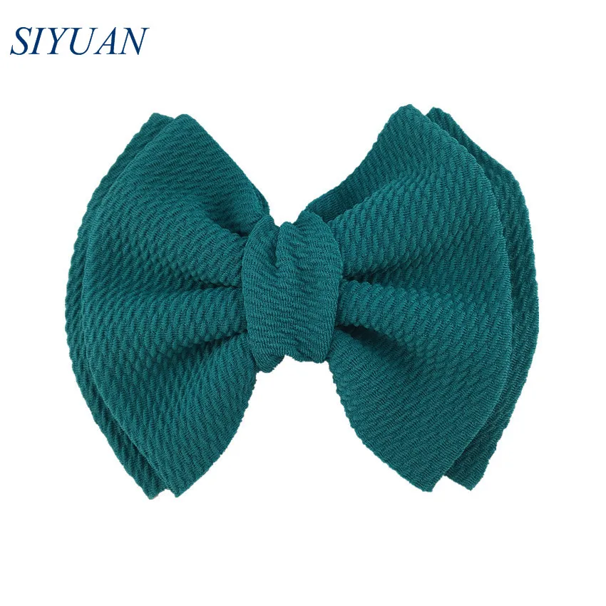 20-turquoise 5 шт./лот 5 ''двойной слой Seersucker вафельный бант с зажимом ткань бант для волос Дети прекрасный головной убор HDJ161 - Цвет: 20-turquoise