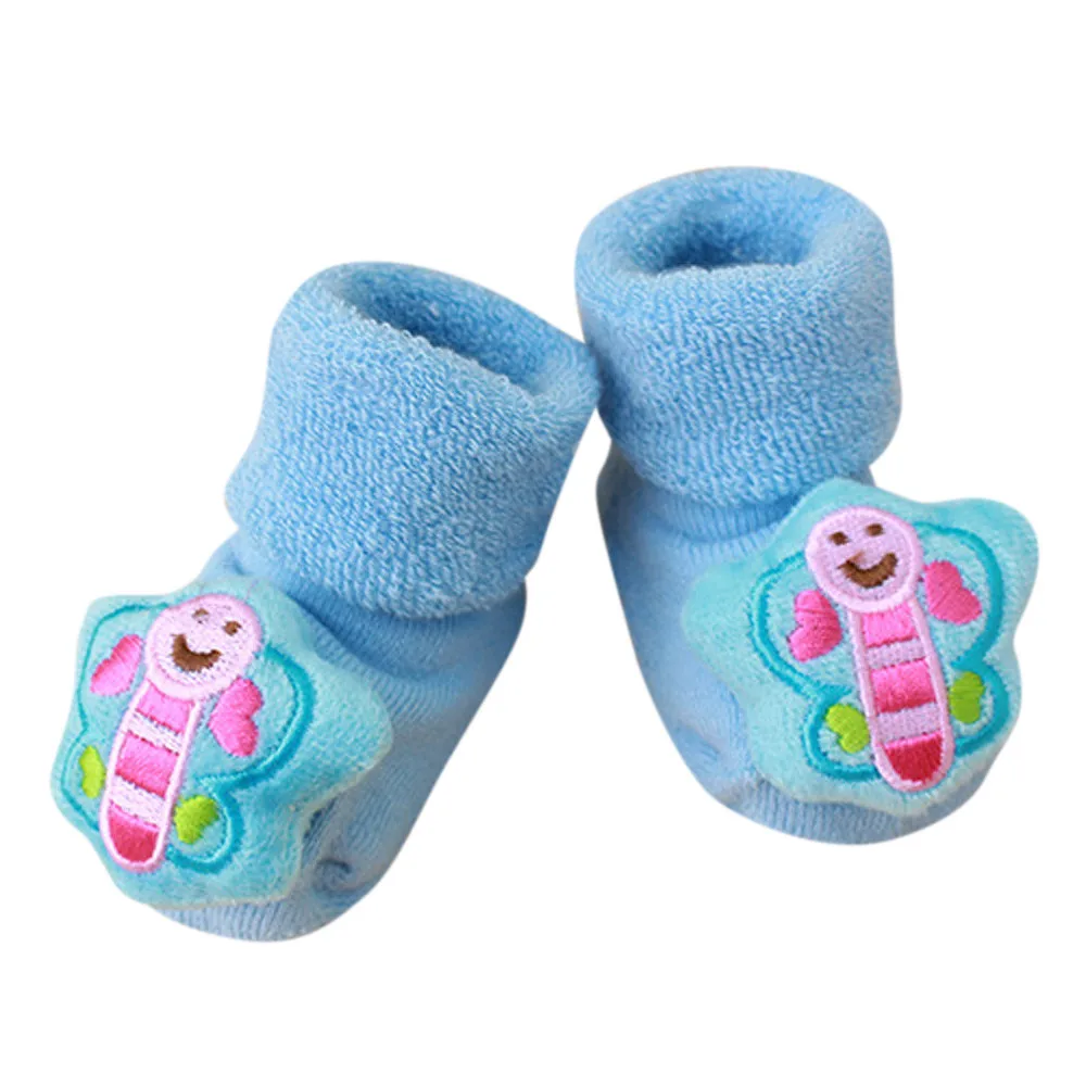 Носки для новорожденных детские Нескользящие теплые носки для маленьких мальчиков и девочек Тапочки с рисунками, ботинки calcetines meias bebe L0924 - Цвет: J