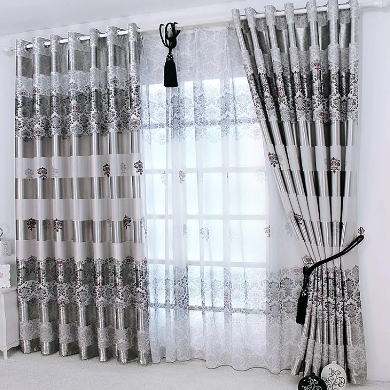 

Curtain: 1.5 meter width, 2.4 meter height, 2 pieces Tulle: 1.5 meter width, 2.4 meter height, 2 pieces
