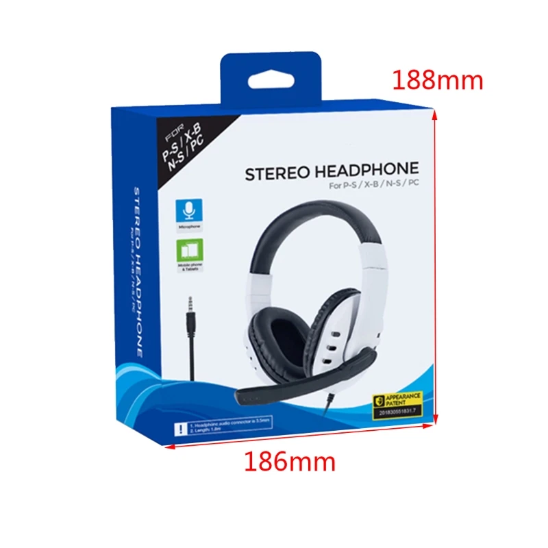 1 Set 3 5mm Gaming Headphone Wired Stereo Headset for PS5 PS4 PC Switch XONE S X 360 PC Computer Accessories