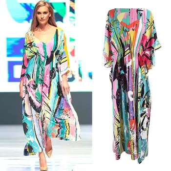 

Cover Up Beach Dress Swim Out Woman Bathing Clothes For Swimsuits 2019 Cotton Elastic High Waist Loose Robe Sun Protection