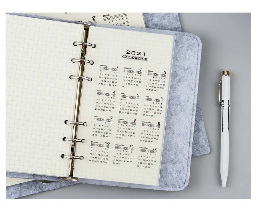 Details about   New 2021 Calendar 6 Holes A5 A6 PP Divider Diary Note Planner Bind RAS 