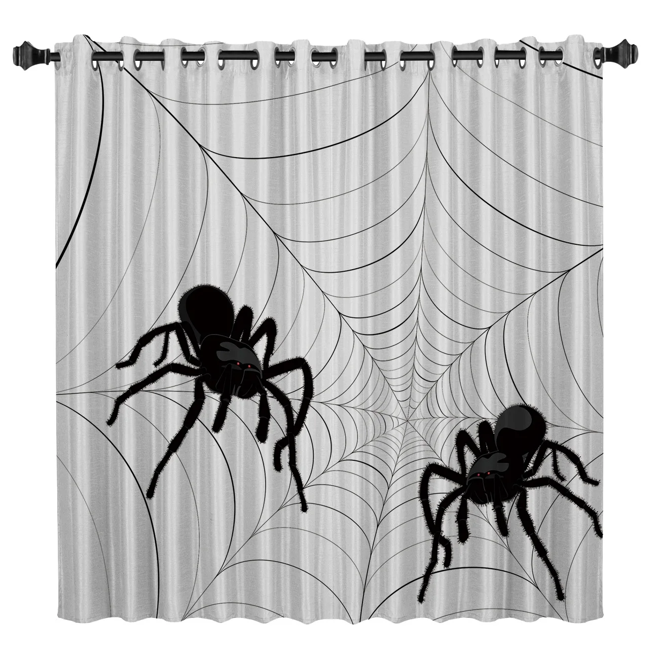 Halloween Spider Web Window Curtains Dark Bathroom Outdoor Floral Treatment Hardware Sets Curtain Panels With Grommets | Дом и сад