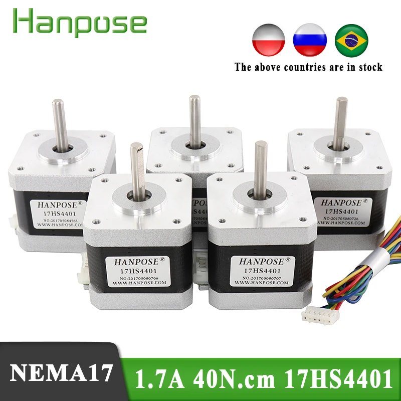 NEMA 17 мотор 4 свинцовый 1.7A 40н. См Nema17 шаговый двигатель 42 Мотор 42BYGH(17HS4401)